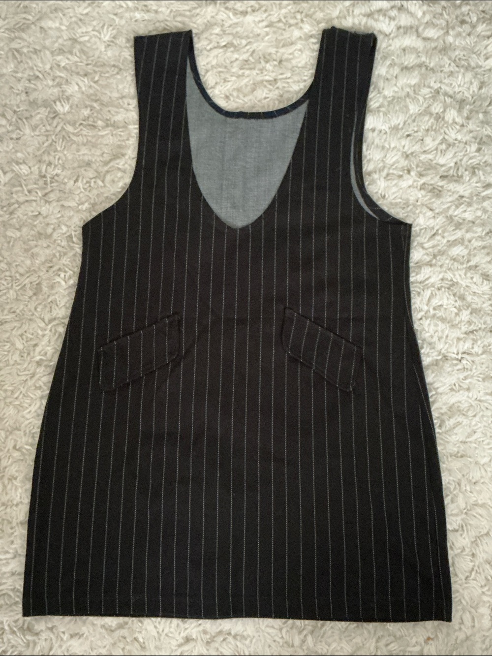 VINTAGE 90s Black White Stripe Jumper Dress